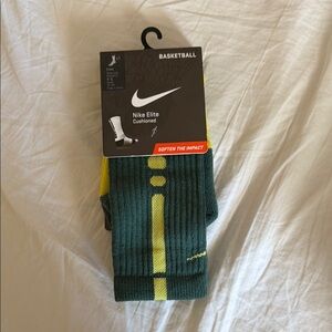 Nike Elite Cushioned Green and Yellow Socks